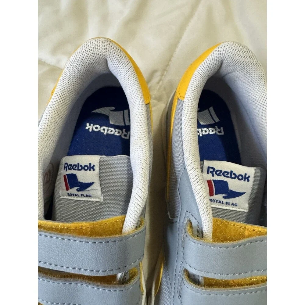 Unisex Reebok Strap Mustard/Gray/white Sneakers Size Young Men 5 - Picture 8 of 8